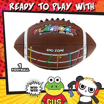 Franklin Sports Ryan's World Mini Football - Playbook Mini Football for Kids - Extra Grip Laces - Play Diagrams Included - Perfect First Football