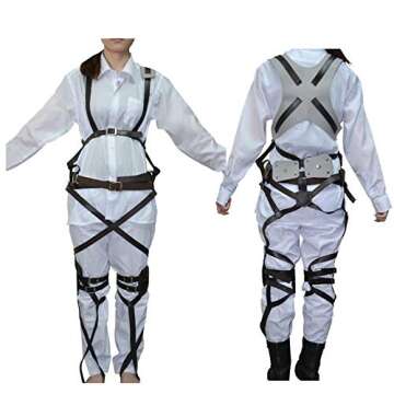 HiRudolph 1 X Cosplay Attack on Titan Shingeki no Kyojin Recon Corps Belt Hookshot Costume, Browen, ...