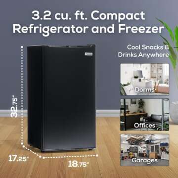 Igloo 3.2 Cu.Ft. Single Door Compact Refrigerator - Sleek, Stylish & Spacious