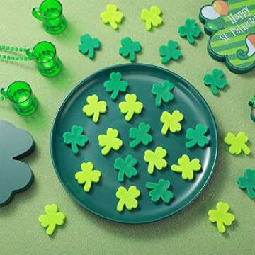 Hungdao 40 Pcs St. Patrick's Day Stress Toys Shamrock Relaxable Squeeze Balls Clover Stress Relief B...