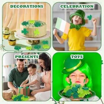 Hungdao 40 Pcs St. Patrick's Day Stress Toys Shamrock Relaxable Squeeze Balls Clover Stress Relief Balls for St. Patrick's Party Favors School Carnival Gifts Exchange