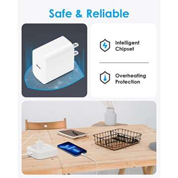 2 Pack for i Phone Charger Fast Charging 10 FT 20W PD Type C Charger iPad Charger Block with 10 Foot...