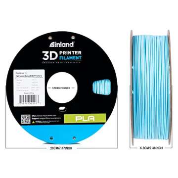 INLAND Turquoise Blue PLA Filament for 3D Printing