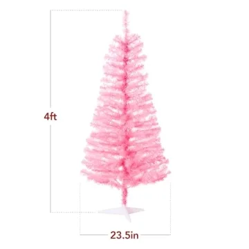 4ft Pre-lit Pink Christmas Tree with Twinkling LEDs