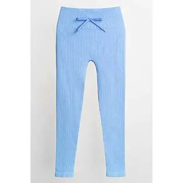 QINSEN Women Workout 2 Piece Outfits Ribbed High Waist Legging Gym Yoga Bodycon Long Sleeve Sports Crop Tops Sets Blue L