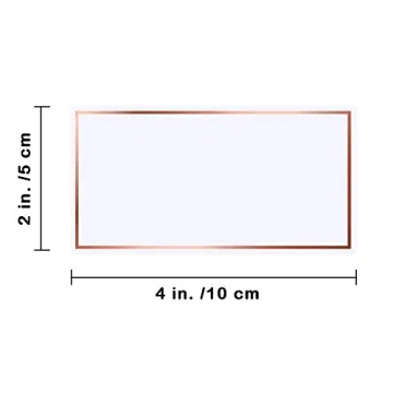 EXQUISS 50 Pcs Place Cards 4”x2” with Rose Gold Foil Border for Food Buffet Party, Name Place Cards for Table Setting, Wedding Reception, Escort Cards Name Cards for Birthday Dinner