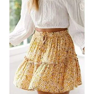 Alelly Women's Summer High Waist Ruffle Skirt for Every Occasion