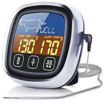 Digital Meat Thermometer with Touchscreen for Precise Cooking