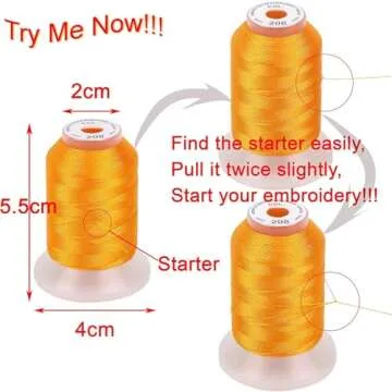 40 Brother Colors Polyester Machine Embroidery Thread Kit 500M