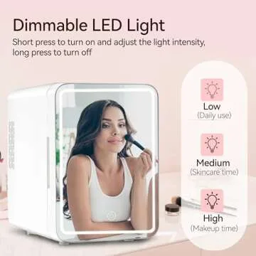 4L Mini Skincare Fridge with LED Mirror for Beauty Essentials