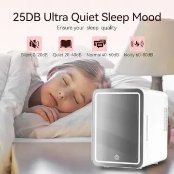 4L Mini Skincare Fridge with LED Mirror for Beauty Essentials