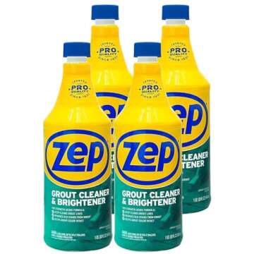 Zep Industrial Grout Cleaner and Brightener - 32 oz (Pack of 4) ZU104632 - Deep Cleaning Pro Formula