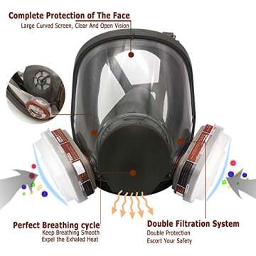 MOARON Full Face Respirаtor Reusable, Organic Vapor Respirаtor Compatible with Particulate Filter, Protection for Painting, Machine Polishing, Welding, Same as 6000 6800 7800 FF-400 V-Series