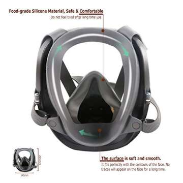 MOARON Full Face Respirаtor Reusable, Organic Vapor Respirаtor Compatible with Particulate Filter, Protection for Painting, Machine Polishing, Welding, Same as 6000 6800 7800 FF-400 V-Series