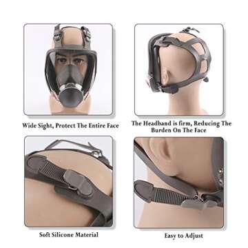 MOARON Full Face Respirаtor Reusable, Organic Vapor Respirаtor Compatible with Particulate Filter, Protection for Painting, Machine Polishing, Welding, Same as 6000 6800 7800 FF-400 V-Series