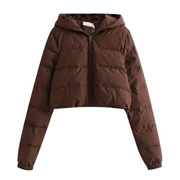 Ashowlaco Puffer Jacket Womens Cropped Warm Winter Coats Parka Down Puffy Bubble Coat Fashion Casual...