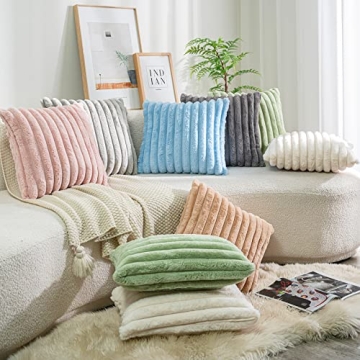 DEELAND Plush Decorative Pillow Covers for Cozy Living