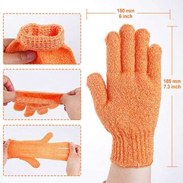 16 pcs Exfoliating Shower Gloves,Double Sided Exfoliating Bath Gloves Deep Clean Dead Skin for Spa M...