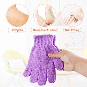 16 pcs Exfoliating Shower Gloves,Double Sided Exfoliating Bath Gloves Deep Clean Dead Skin for Spa Massage Beauty Skin Shower Body Scrubber Bathing Accessories.