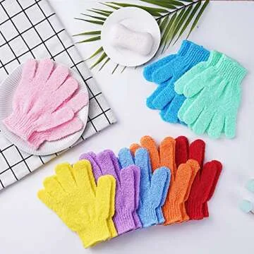 16 pcs Exfoliating Shower Gloves,Double Sided Exfoliating Bath Gloves Deep Clean Dead Skin for Spa Massage Beauty Skin Shower Body Scrubber Bathing Accessories.