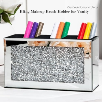 SHYFOY Mirrored Makeup Brush Holder—Stylish and Functional Organizer