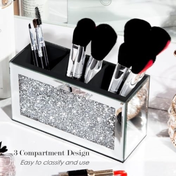 SHYFOY Mirrored Makeup Brush Holder—Stylish and Functional Organizer