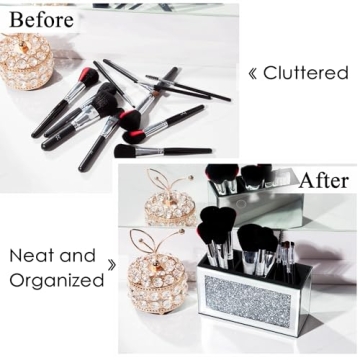 SHYFOY Mirrored Makeup Brush Holder—Stylish and Functional Organizer