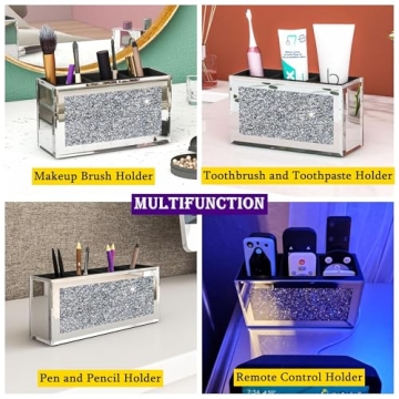 SHYFOY Mirrored Makeup Brush Holder—Stylish and Functional Organizer