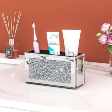 SHYFOY Mirrored Makeup Brush Holder—Stylish and Functional Organizer