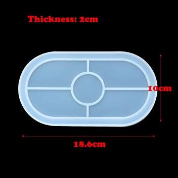 3 Pack Resin Tray Mold, Oval Coaster Epoxy Resin Casting Mould DIY Jewelry Tray Dishes for Craft Jew...
