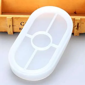 3 Pack Resin Tray Mold, Oval Coaster Epoxy Resin Casting Mould DIY Jewelry Tray Dishes for Craft Jewelry Storage Office Home Decoration