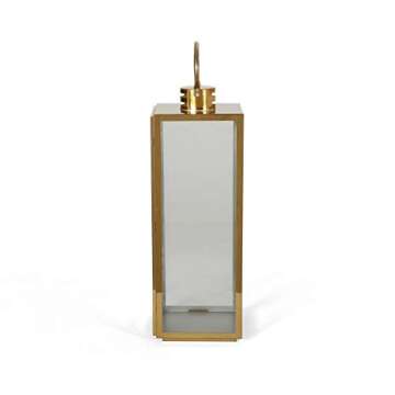 Great Deal Furniture 24" Modern Stainless Steel Lantern, Gold