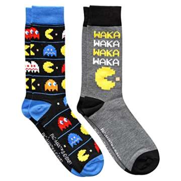 Hyp Pac-Man Waka Waka Waka Men's Crew Socks 2 Pair Pack