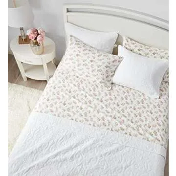 Laura Ashley - Full Sheets, Cotton Flannel Bedding Set, Brushed for Extra Softness & Comfort (Audrey Pink, Full)