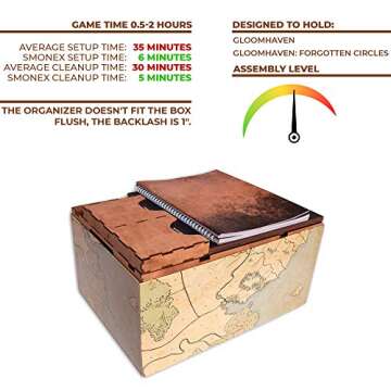 SMONEX Wooden Organizer and Four Player Boards Compatible with Gloomhaven Board Game - Box Suitable ...