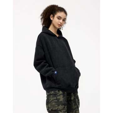 Aelfric Eden Black Oversized Vintage Hoodie for All