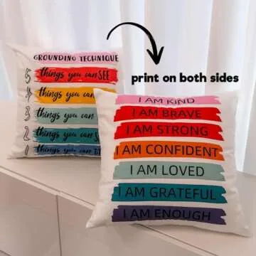 Dibor Inspirational Pillow Covers for Mental Wellness