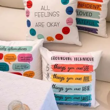Dibor Inspirational Pillow Covers for Mental Wellness
