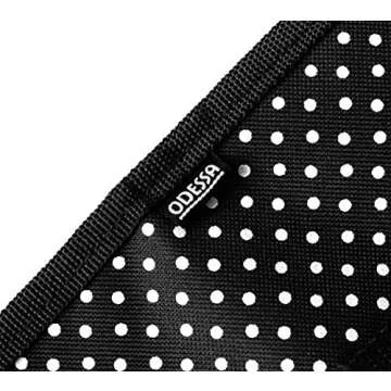 Hanging Toiletry Bag for Women ODESSA. Ideal for Storing Cosmetics, Makeup and Jewelry in an Organized Way. Large Size, Various Compartments. Black with White Polka Dots.