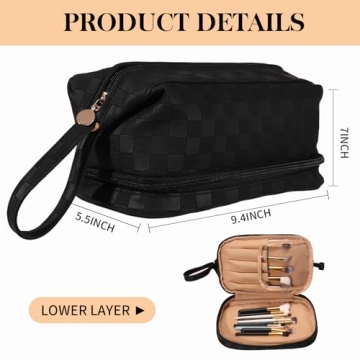 Abiudeng Large Makeup Bag for Women Waterproof Cosmetic Organizer