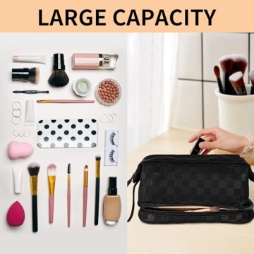 Abiudeng Large Makeup Bag for Women Waterproof Cosmetic Organizer