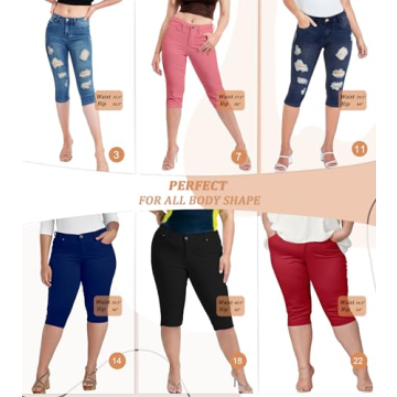 Butt Lift Stretch Denim Capri Jeans for Women | Stylish Comfort