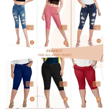 Butt Lift Stretch Denim Capri Jeans for Women | Stylish Comfort