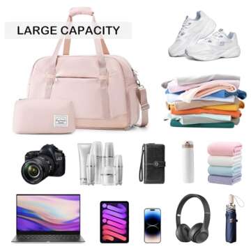 LONG VACATION Women's Travel Duffel Bag with Toiletry Bag, Sports Gym Bag Weekendeer Carry-on Tote w...