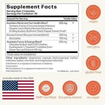 Avantera Elevate Nootropic Supplement for Clear Focus