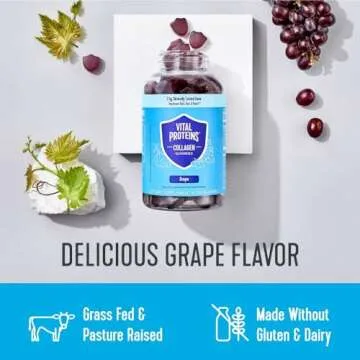 Vital Proteins Collagen Gummies, 2.5g of Clinically-Tested Collagen for Hair, Skin, Nails & Wrinkles, 120 ct, 30-Day Supply, Grape Flavor