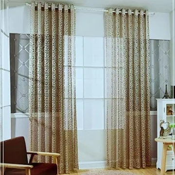 Luxurious MYRU Black and Gold Sheer Curtains for Home