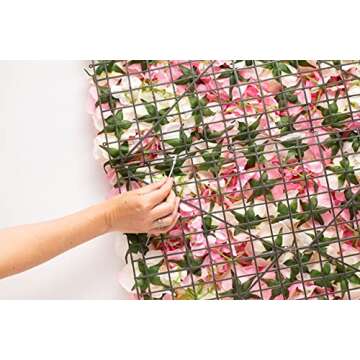 Flowers Wall Panel 3D Flower Wall Decor 4 PCs (11 sqft) Silk Flowers for Wedding Backdrop, Event Decor, Bridal Shower, Baby Girls Room, Nursery, Rose Wall, Pink Room Decor (Premium Flowers Panel)