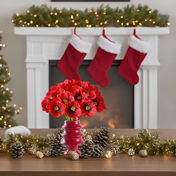 Mandy's 30pcs Red Artificial Poppy Flowers for Events