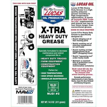 Lucas Oil 14.5 Ounce Heavy Duty Grease - Long-lasting Performance